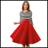 In The Autumn And Winter Grown Place Umbrella Skirt Retro Waisted Body Skirt New