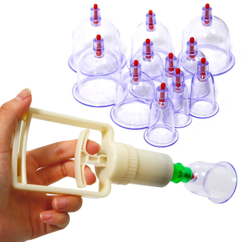 New Chinese Medical 12 cups Vacuum Body Cupping Set  Portable  Massage Therapy Kit