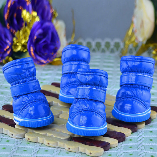 Pet Puppy Winter Shoes for dogs Small Dogs Soft PU Leather Waterproof Warm Booties Boots - Shopy Max