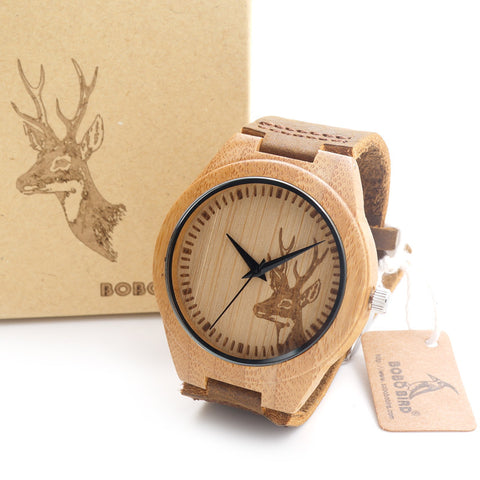 2016 BOBO BIRD Top brand Bobobird Men's Bamboo Wooden Bamboo Watch Quartz