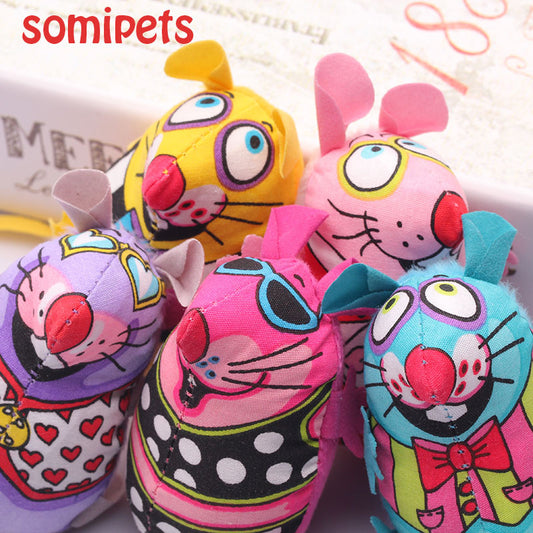 Fat Interactive Fancy Catnip Cat Toy Fat Canvas Colorful Mouse Cat Mint Goods For Pets Funny Mouse Fun Toys For Cat Toys Mouse