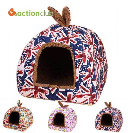 Actionclub Dog House Fashion Small Pets House Union Flag New Arrival Puppy Beds For Pets Beds