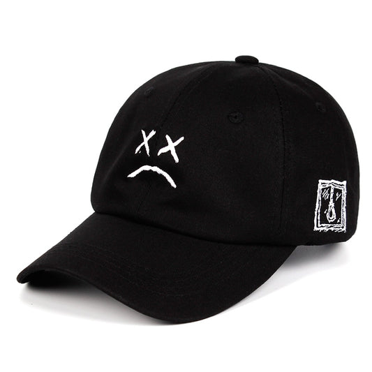 Lil Peep Dad Hat Embroidery 100% Cotton Baseball Cap Sad face Hat xxxtentacion Hip
