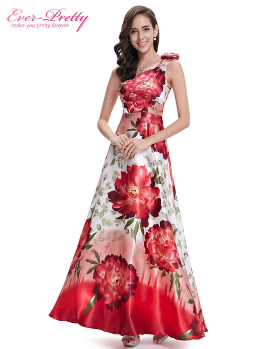 Evening Gown Dresses Ever Pretty HE09623 Hot Sale One Shoulder Purple Floral