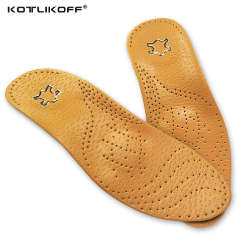 KOTLIKOFF High quality Leather orthotics Insole for Flat Foot Arch Support