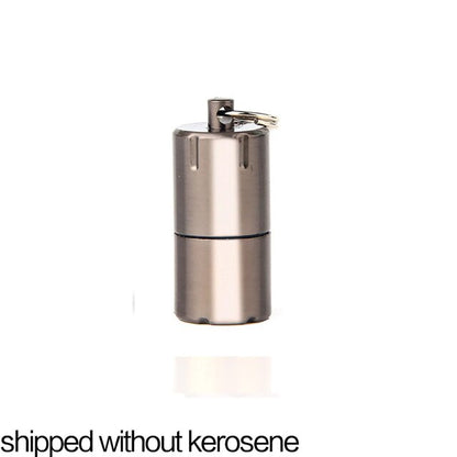 Mini Compact Kerosene Lighter Key Chain Capsule Gasoline Lighter Inflated Keychain Petrol Lighter Outdoor Tools