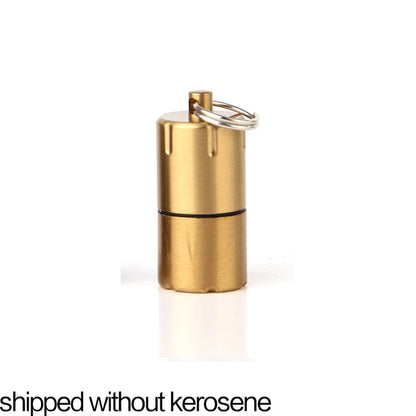 Mini Compact Kerosene Lighter Key Chain Capsule Gasoline Lighter Inflated Keychain Petrol Lighter Outdoor Tools