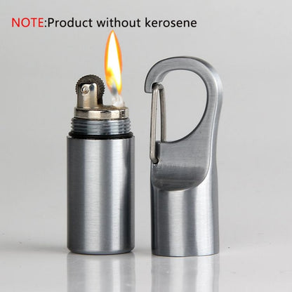Hanging Buckle Mini Kerosene Lighter Capsule Gasoline Lighter Outdoor Key Chain Buckle Lighter Inflated Wheel Lighter Tools