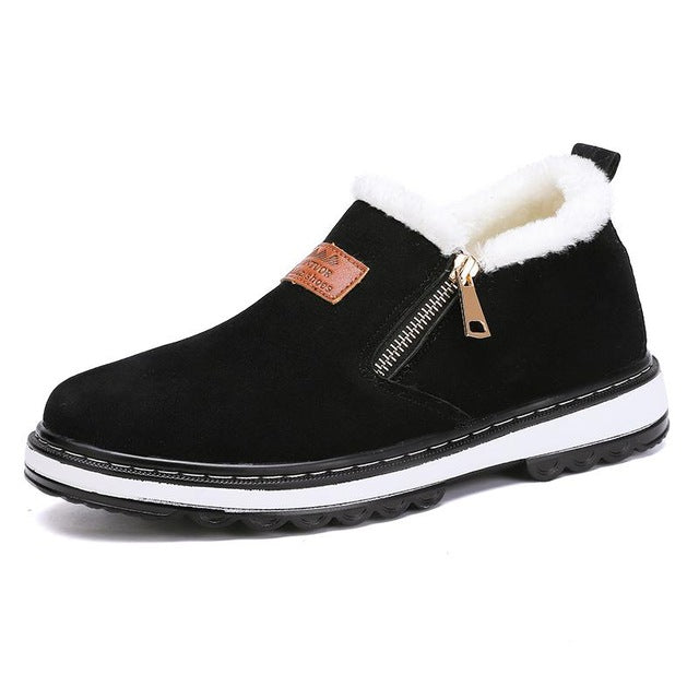 Fashion Black Men's Boots Designer Winter Shoes Men Warm