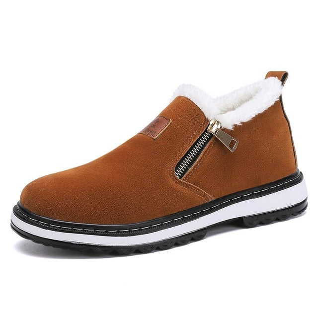 Fashion Black Men's Boots Designer Winter Shoes Men Warm