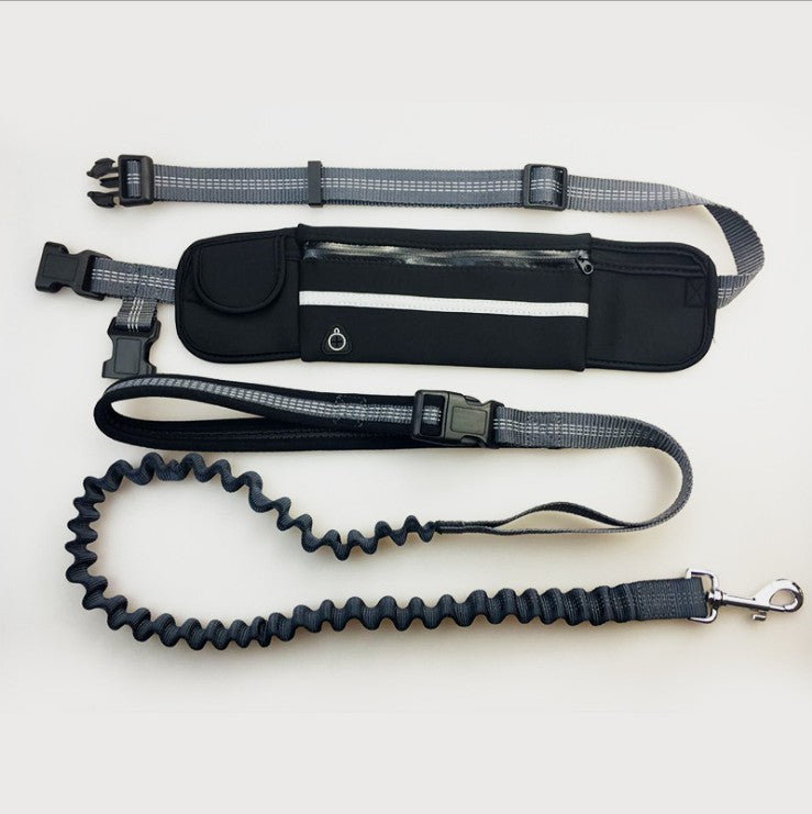 Hands Free Dog Leash for running, Premium Reflective Bungee Leash, Adjustable waist - For running, hiking, walking, biking- detachable leash - Reflective running