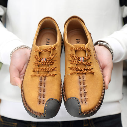 New Men Casual Shoes Loafers Men Shoes Quality Split Leather Shoes Men