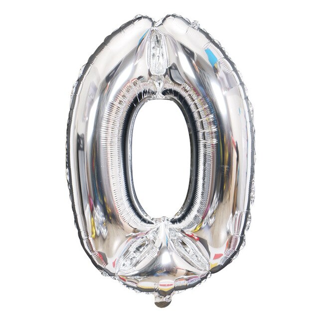 Gold Sliver 32 inch  0-9  Large Helium Digital Air Ballons Foil Children Festival