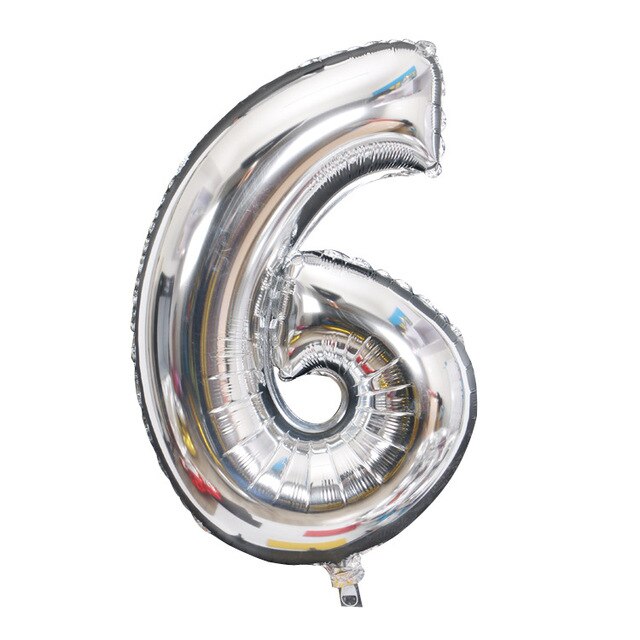Gold Sliver 32 inch  0-9  Large Helium Digital Air Ballons Foil Children Festival