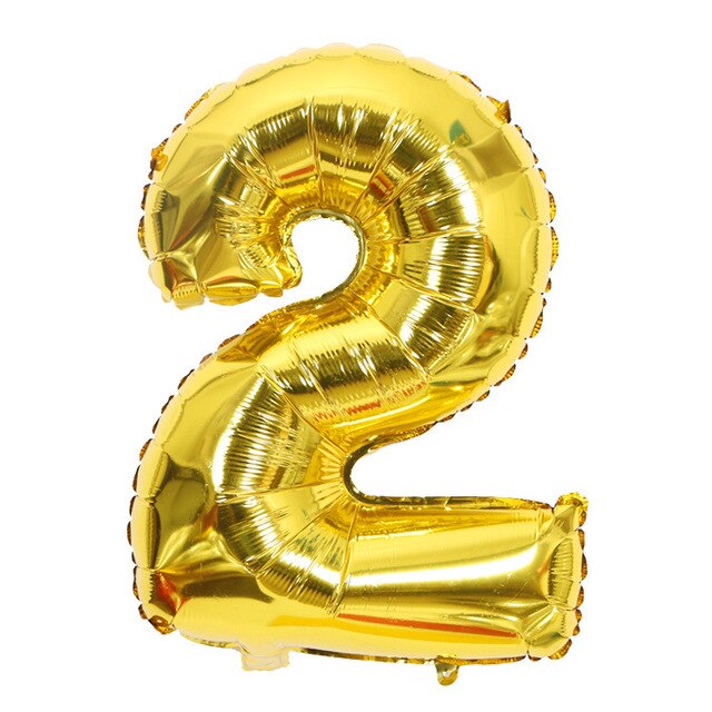 Gold Sliver 32 inch  0-9  Large Helium Digital Air Ballons Foil Children Festival