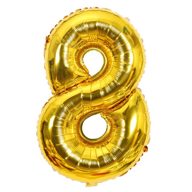 Gold Sliver 32 inch  0-9  Large Helium Digital Air Ballons Foil Children Festival