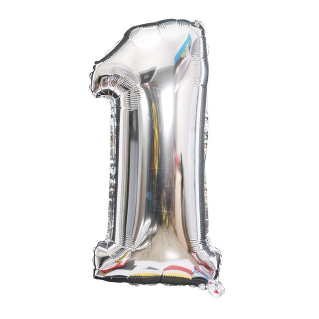Gold Sliver 32 inch  0-9  Large Helium Digital Air Ballons Foil Children Festival