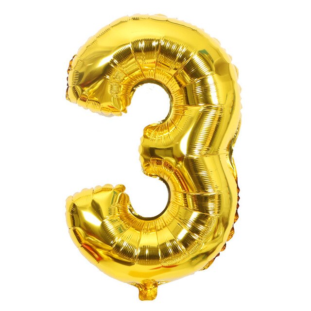 Gold Sliver 32 inch  0-9  Large Helium Digital Air Ballons Foil Children Festival