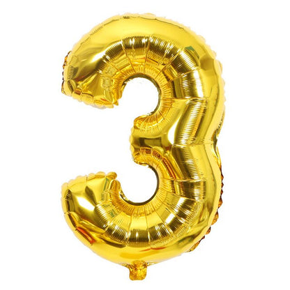 Gold Sliver 32 inch  0-9  Large Helium Digital Air Ballons Foil Children Festival