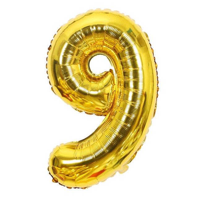 Gold Sliver 32 inch  0-9  Large Helium Digital Air Ballons Foil Children Festival