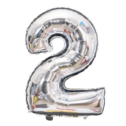 Gold Sliver 32 inch  0-9  Large Helium Digital Air Ballons Foil Children Festival
