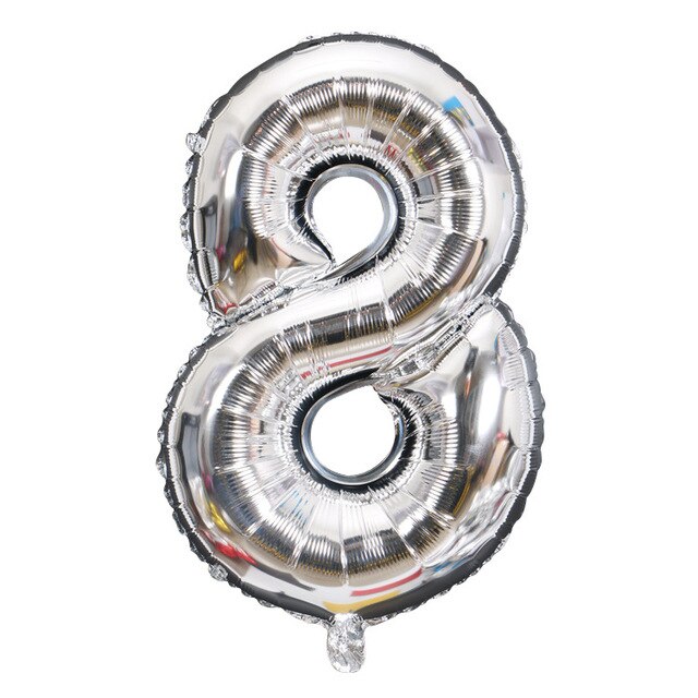 Gold Sliver 32 inch  0-9  Large Helium Digital Air Ballons Foil Children Festival