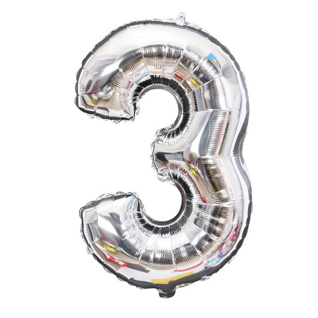 Gold Sliver 32 inch  0-9  Large Helium Digital Air Ballons Foil Children Festival