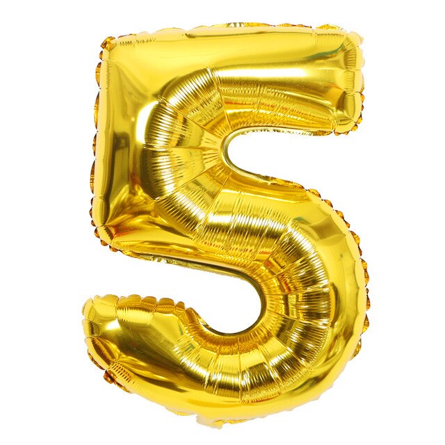 Gold Sliver 32 inch  0-9  Large Helium Digital Air Ballons Foil Children Festival