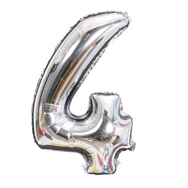 Gold Sliver 32 inch  0-9  Large Helium Digital Air Ballons Foil Children Festival