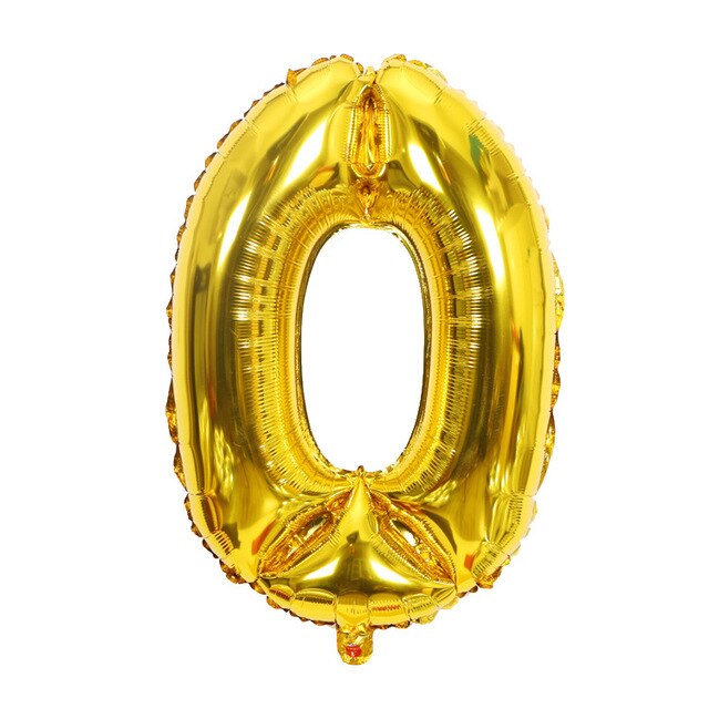 Gold Sliver 32 inch  0-9  Large Helium Digital Air Ballons Foil Children Festival