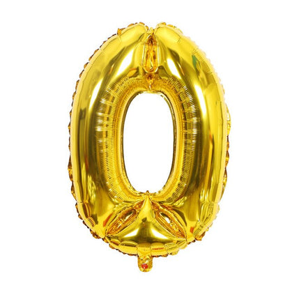 Gold Sliver 32 inch  0-9  Large Helium Digital Air Ballons Foil Children Festival