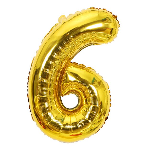 Gold Sliver 32 inch  0-9  Large Helium Digital Air Ballons Foil Children Festival
