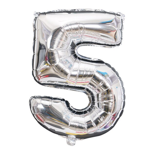 Gold Sliver 32 inch  0-9  Large Helium Digital Air Ballons Foil Children Festival