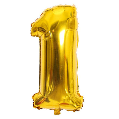 Gold Sliver 32 inch  0-9  Large Helium Digital Air Ballons Foil Children Festival
