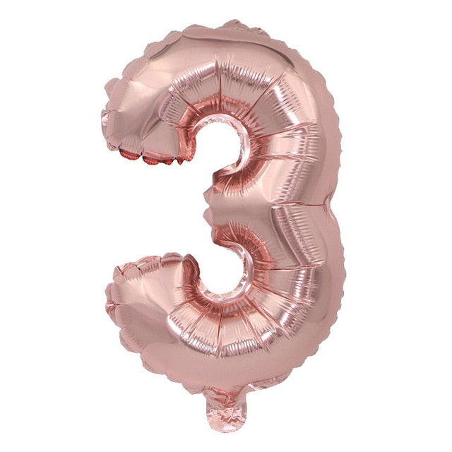 Gold Sliver 32 inch  0-9  Large Helium Digital Air Ballons Foil Children Festival