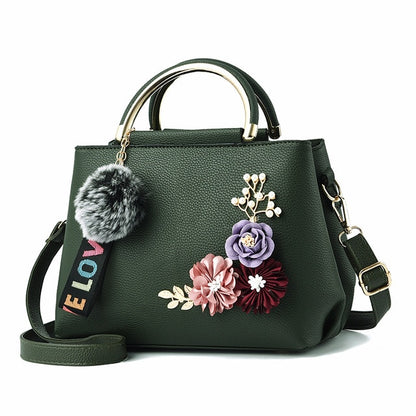 Women Bag Leather Handbag Women Shoulder Bag Tote Flowers Shell Sac