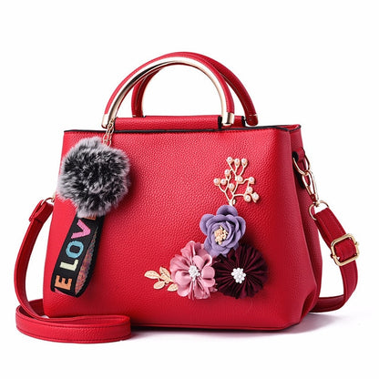 Women Bag Leather Handbag Women Shoulder Bag Tote Flowers Shell Sac