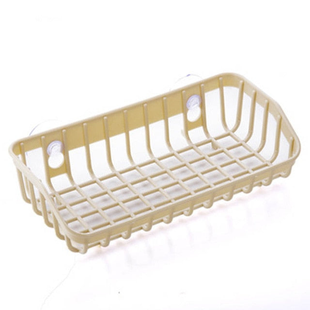 Plastic Kitchen Accessories 1 Pc Sink Shelf  Double Suction Cup  Sponge Drain