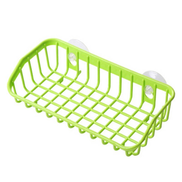 Plastic Kitchen Accessories 1 Pc Sink Shelf  Double Suction Cup  Sponge Drain
