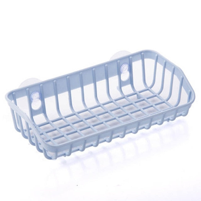 Plastic Kitchen Accessories 1 Pc Sink Shelf  Double Suction Cup  Sponge Drain