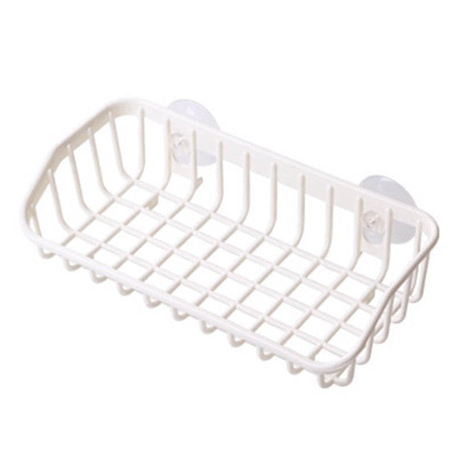 Plastic Kitchen Accessories 1 Pc Sink Shelf  Double Suction Cup  Sponge Drain