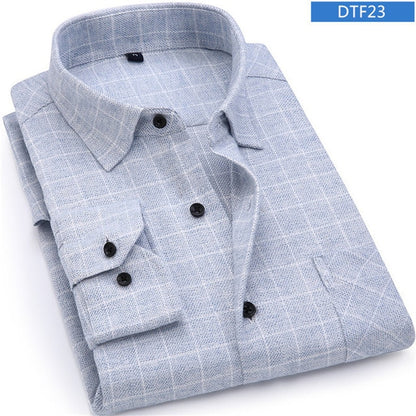 Men Flannel Plaid Shirt 100% Cotton 2019 Spring Autumn Casual Long Sleeve