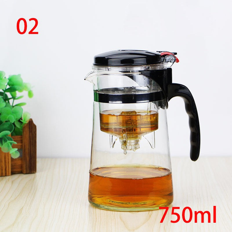 High quality Heat Resistant Glass Teapot Chinese kung fu Tea Set Puer Kettle Coffee Glass Maker Convenient Office Tea Pot