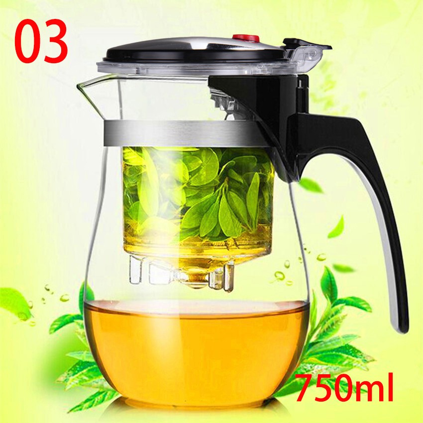 High quality Heat Resistant Glass Teapot Chinese kung fu Tea Set Puer Kettle Coffee Glass Maker Convenient Office Tea Pot