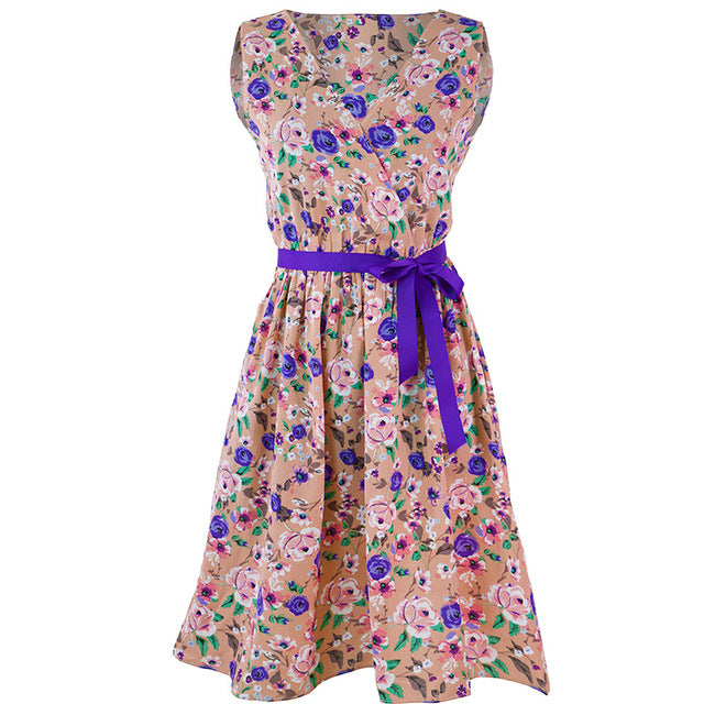 JAPPKBH Summer Autumn Women Dress New Elegant Sweet Print Floral Deep
