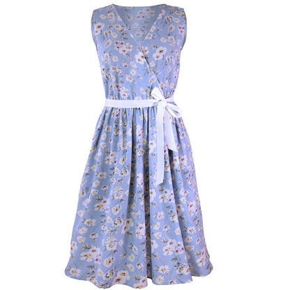 JAPPKBH Summer Autumn Women Dress New Elegant Sweet Print Floral Deep