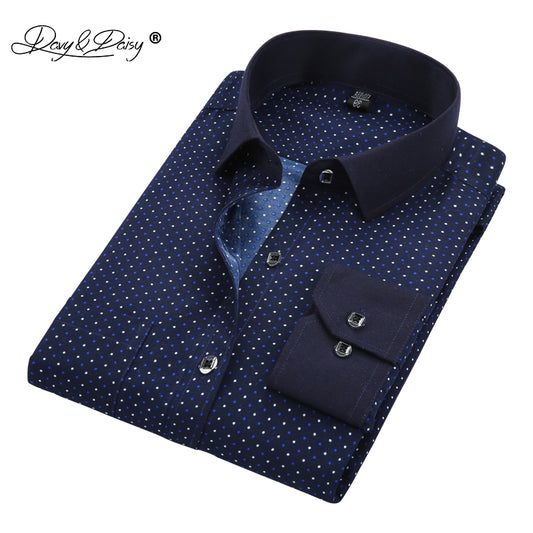 Floral Men Shirt Long sleeve Luxury Brand  Shirt Slim Fit Casual Fashion Mens