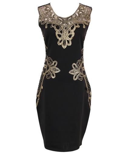 Three Quatrer Sleeve Knee Length Dress Slim Bodycon Bandage Spring