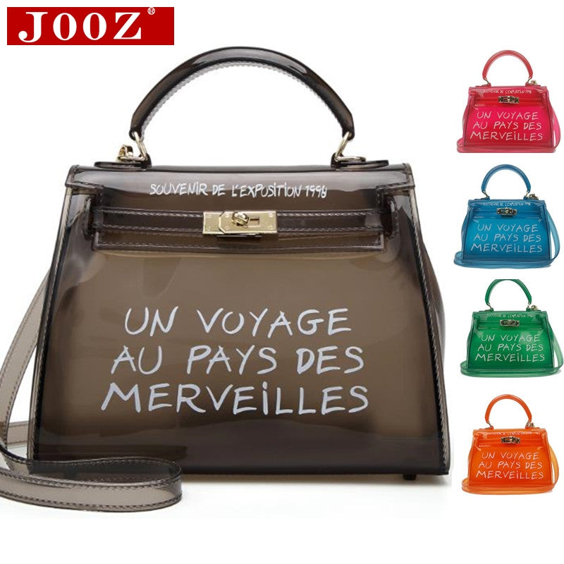 Clear Transparent PVC Shoulder Bags Women Candy Color Women Jelly Bags Purse