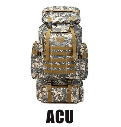 80L Waterproof Climbing Hiking Military Tactical Backpack Bag Camping Mountaineering Outdoor